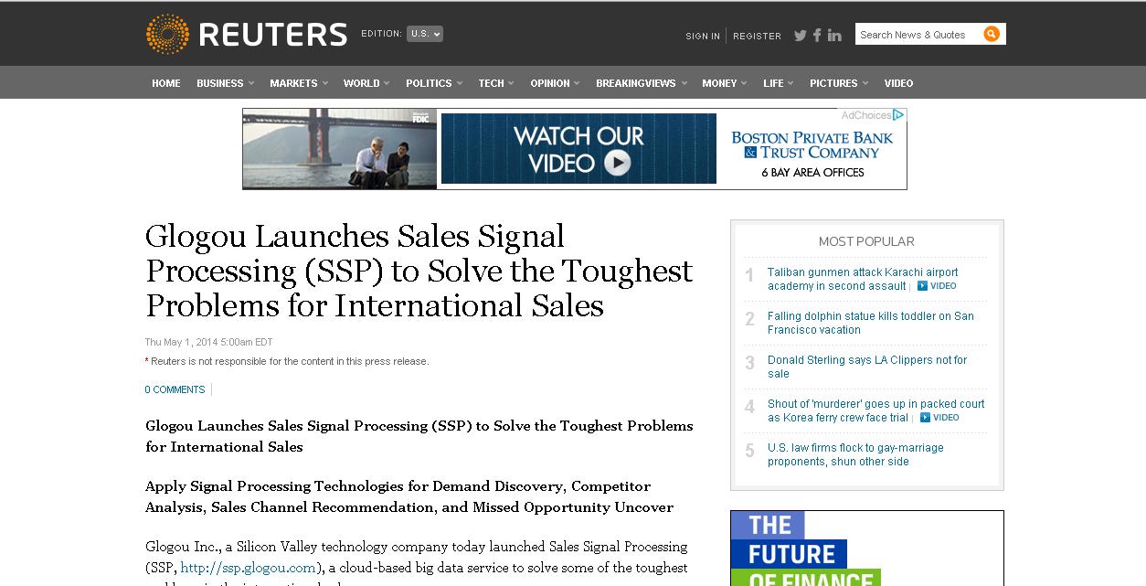 reuters Solve the Toughest Problems for International Sales